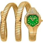 Montres-bracelet Just Cavalli dorées à motif serpents à quartz look fashion pour femme 