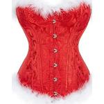 Corsets victoriens pour fêtes de Noël rouges Taille 3 XL plus size look médiéval pour femme 