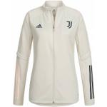 Vestes de survêtement adidas Juventus blanches à rayures en polyester Juventus de Turin respirantes Taille S classiques pour femme 