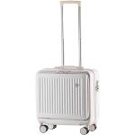 Valises trolley & valises roulettes blanches à rayures en PVC multi-compartiments look fashion pour femme 