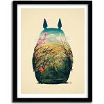 K.Olin Tribu - Affiche Tonari No Totoro par Victorsbeard, Papier, Blanc, 20 x 30 x 0.1 cm