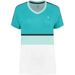 K-Swiss T- Shirt à Rayures Hypercourt Tennis, Bleu Canard/Blanc, XS Femme
