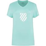 K-Swiss T- Shirt avec Logo Hypercourt Express Tennis, Aruba Blue, XS Femme