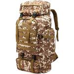 Sacs à dos de randonnée camouflage avec compartiment pour ordinateur look militaire 80L pour homme 