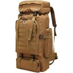 Sacs à dos de randonnée kaki camouflage avec compartiment pour ordinateur look militaire 80L pour homme 