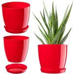 Caches pots en plastique rouges en plastique de 28 cm diamètre 28 cm 