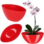 Pots de fleur en plastique rouges en plastique de 14 cm diamètre 14 cm modernes 