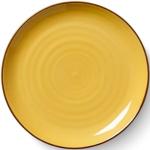 Assiettes plates jaune safran en céramique diamètre 19 cm 