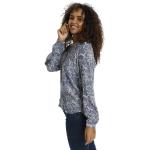 KAFFE Femme Kaffe Women's Long Sleeve Print Shirt with V-Neck Blouse, Bleu, 38 EU