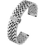 Bracelets de montre argentés en acier à motif papillons à à boucle déployante look fashion pour homme 