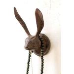 Crochets muraux marron en fonte à motif lapins rustiques 