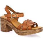 Sandales marron en cuir en cuir Pointure 41 avec un talon entre 7 et 9cm pour femme 