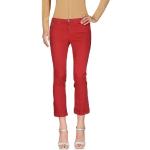 Pantalons taille basse Kaos Jeans rouge bordeaux en coton pour femme en promo 