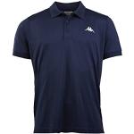 Polos brodés Kappa bleus à logo en polyester à manches courtes Taille M look sportif pour homme 