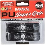 Karakal PU Supergrip Lot de 2 Grips de Rechange pour Raquette de Tennis/Badminton/Squash (Noir)