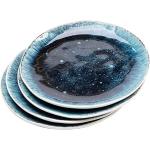 Assiettes design KARE DESIGN bleues en lot de 4 diamètre 21 cm 