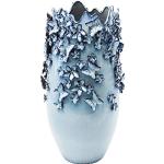 Vases design bleues claires en céramique à motif papillons de 50 cm romantiques 
