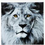 Tableaux design blancs en verre à motif lions 