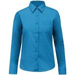 Chemises Kariban turquoise en popeline à manches longues à manches longues Taille 4 XL look fashion pour femme 