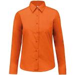 Chemises Kariban orange en popeline à manches longues à manches longues Taille 4 XL look fashion pour femme 