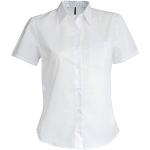 Chemises Kariban blanches en popeline à manches courtes à manches courtes Taille S pour femme en promo 