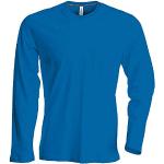 Kariban T-Shirt à Manches Longues Col Rond T-Shirt, Facile körperbetont,Bleu royal clair,XXL