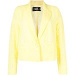Blazers Karl Lagerfeld jaune citron à manches longues à col en V Taille XL pour femme en promo 