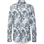 Chemises Karl Lagerfeld bleues à fleurs imprimées à manches longues classiques pour homme 