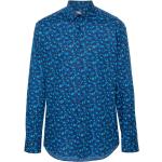 Chemises Karl Lagerfeld bleues imprimées à manches longues classiques pour homme 