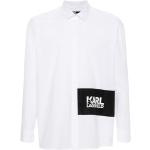 Chemises Karl Lagerfeld blanches en coton mélangé imprimées à manches longues classiques pour homme 