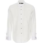 Chemises Karl Lagerfeld blanches à pois en viscose pour homme en promo 