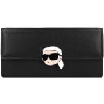 Porte-monnaies Karl Lagerfeld noirs en cuir pour femme en promo 