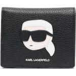 Portefeuilles Karl Lagerfeld noirs en cuir de veau en cuir pour femme 