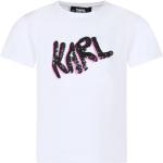 T-shirts à col rond Karl Lagerfeld blancs en coton à sequins Taille 10 ans classiques pour fille de la boutique en ligne Miinto.fr avec livraison gratuite 
