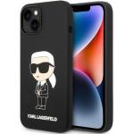 Karl Lagerfeld KLHMP14MSNIKBCK iPhone 14 Plus 6.7" étui rigide noir/noir Silicone Ikonik Magsafe (iPhone 14 Plus), Coque pour téléphone portable, Noir