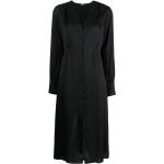 Robes Karl Lagerfeld noires en viscose à manches longues mi-longues à manches longues à col en V Taille XXL pour femme en promo 