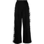 Pantalons taille haute Karl Lagerfeld noirs à rayures en viscose pour femme en promo 