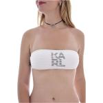 Maillots de bain bandeau Karl Lagerfeld blancs en polyamide lavable en machine Taille XS pour femme 