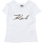T-shirts à col rond Karl Lagerfeld blancs en modal à perles Taille 5 ans pour fille en promo de la boutique en ligne Yoox.com avec livraison gratuite 