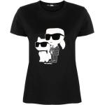 T-shirts Karl Lagerfeld noirs en jersey bio éco-responsable à manches courtes à col rond pour femme 