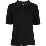 Polos Karl Lagerfeld noirs en coton bio éco-responsable Taille XL look casual pour femme 