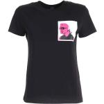 T-shirts col rond Karl Lagerfeld noirs en coton à col rond Taille XS classiques pour femme 