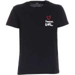 T-shirts à imprimés Karl Lagerfeld noirs en coton à col rond look casual 