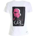 T-shirts col rond Karl Lagerfeld blancs en coton à col rond Taille XS look casual pour femme 