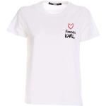 T-shirts col rond Karl Lagerfeld blancs à col rond Taille XS look casual pour femme 