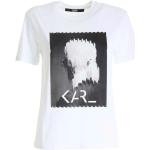T-shirts à imprimés Karl Lagerfeld blancs à col rond Taille XS look fashion pour femme 