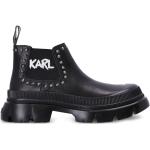 Bottines Karl Lagerfeld noires en caoutchouc en cuir à bouts ronds Pointure 41 pour femme en promo 