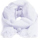 Foulards en soie d'hiver blancs à effet froissé en viscose look fashion pour femme 