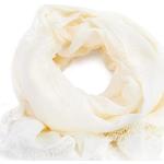 Foulards en soie d'hiver blancs à effet froissé en viscose look fashion pour femme 