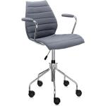 Kartell Maui Soft - Chaise de bureau avec accoudoirs gris réglable en hauteur 49 - 57 cm